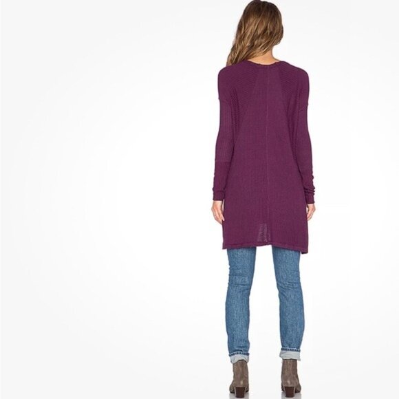 Free People Ventura Thermal Top Oversized Pullover Purple Violet‎  S/P - Picture 2 of 11